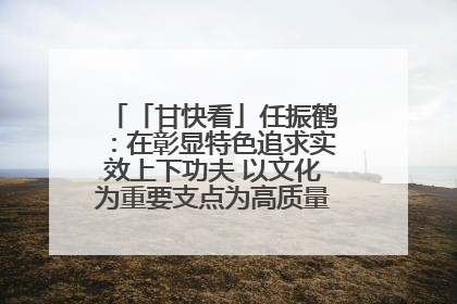 「甘快看」任振鹤：在彰显特色追求实效上下功夫 以文化为重要支点为高质量发展增添动能
