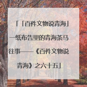 「百件文物说青海」一纸布告里的青海茶马往事——《百件文物说青海》之六十五