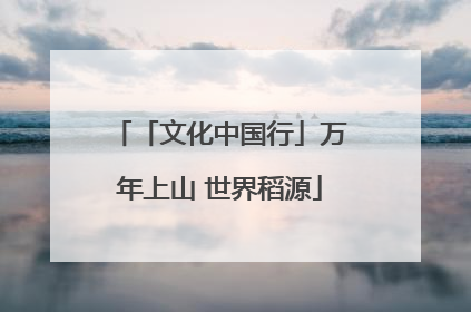 「文化中国行」万年上山 世界稻源
