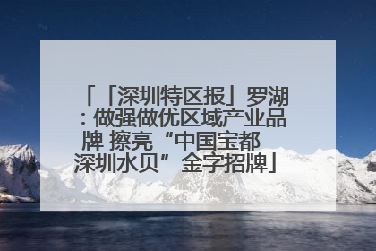 「深圳特区报」罗湖：做强做优区域产业品牌 擦亮“中国宝都 深圳水贝”金字招牌