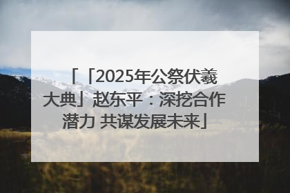 「2025年公祭伏羲大典」赵东平：深挖合作潜力 共谋发展未来