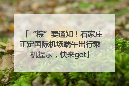 “粽”要通知！石家庄正定国际机场端午出行乘机提示，快来get