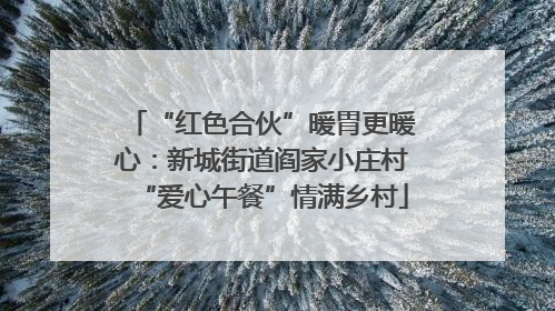 “红色合伙”暖胃更暖心：新城街道阎家小庄村“爱心午餐”情满乡村