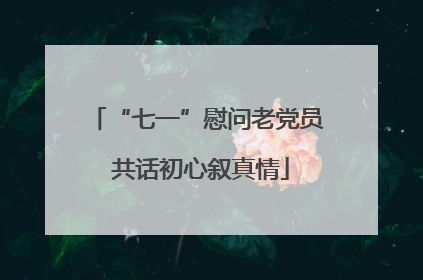 “七一”慰问老党员 共话初心叙真情