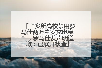 “多所高校禁用罗马仕两万毫安充电宝”，罗马仕发声明道歉：已展开核查