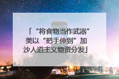 “将食物当作武器” 美以“把手伸到”加沙人道主义物资分发