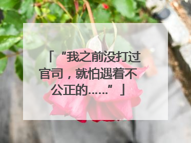 “我之前没打过官司，就怕遇着不公正的……”