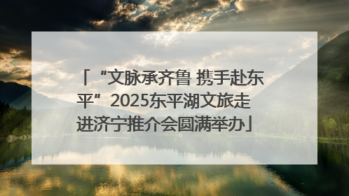 “文脉承齐鲁 携手赴东平”2025东平湖文旅走进济宁推介会圆满举办