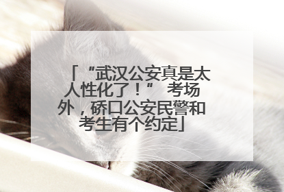 “武汉公安真是太人性化了！” 考场外，硚口公安民警和考生有个约定