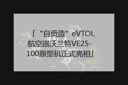 “自贡造”eVTOL航空器沃兰特VE25-100原型机正式亮相