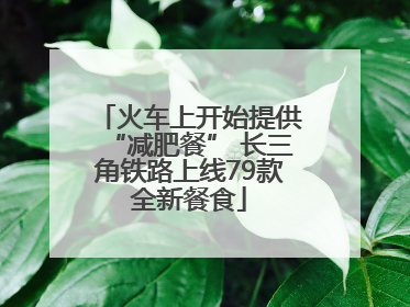 火车上开始提供“减肥餐” 长三角铁路上线79款全新餐食