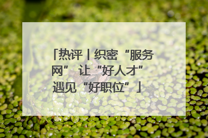 热评丨织密“服务网” 让“好人才”遇见“好职位”