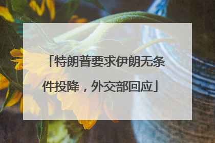 特朗普要求伊朗无条件投降，外交部回应