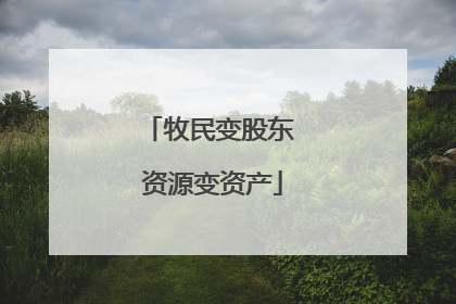 牧民变股东 资源变资产