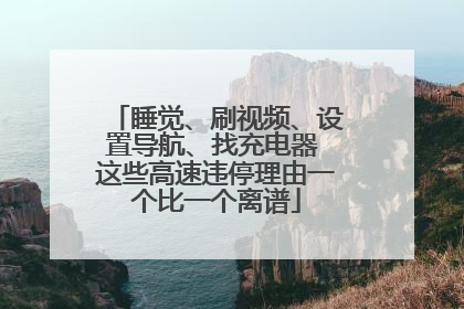 睡觉、刷视频、设置导航、找充电器 这些高速违停理由一个比一个离谱