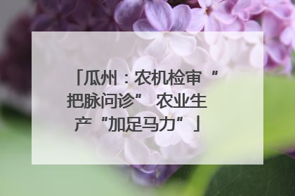 瓜州：农机检审“把脉问诊” 农业生产“加足马力”