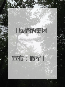 瓦格纳集团宣布：撤军