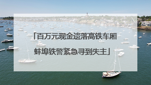 百万元现金遗落高铁车厢 蚌埠铁警紧急寻到失主