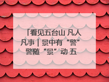 看见五台山 凡人凡事｜景中有“警” 警随“景”动 五台山景区“看得见”的平安守护