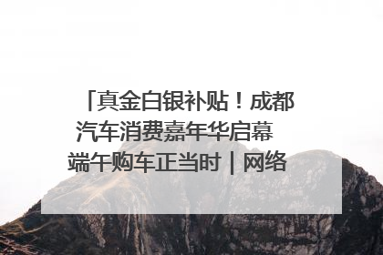 真金白银补贴！成都汽车消费嘉年华启幕 端午购车正当时｜网络中国节·端午
