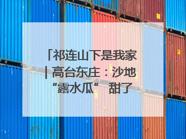 祁连山下是我家｜高台东庄：沙地“露水瓜” 甜了舌尖 富了农家