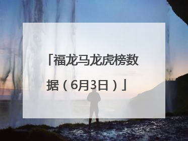 福龙马龙虎榜数据（6月3日）