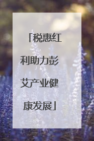 税惠红利助力彭艾产业健康发展