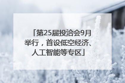 第25届投洽会9月举行，首设低空经济、人工智能等专区