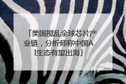 美国搅乱全球芯片产业链，分析师称中国AI生态有望出海
