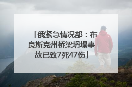 俄紧急情况部：布良斯克州桥梁坍塌事故已致7死47伤