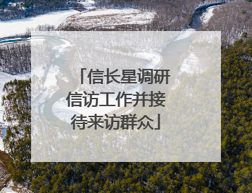 信长星调研信访工作并接待来访群众