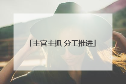 主官主抓 分工推进