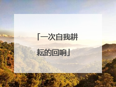 一次自我耕耘的回响
