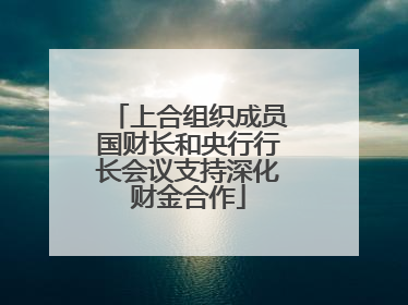 上合组织成员国财长和央行行长会议支持深化财金合作