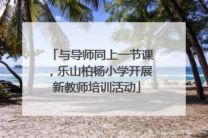 与导师同上一节课，乐山柏杨小学开展新教师培训活动