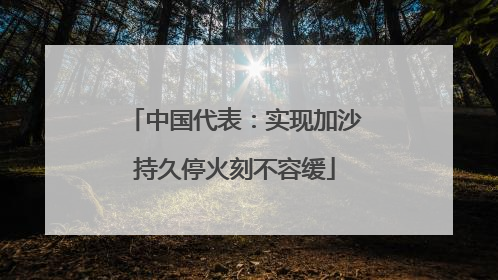 中国代表：实现加沙持久停火刻不容缓