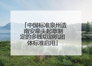 中国标准泉州造 南安牵头起草制定的多线切割机团体标准启用