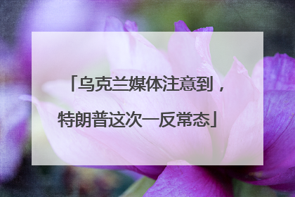 乌克兰媒体注意到，特朗普这次一反常态