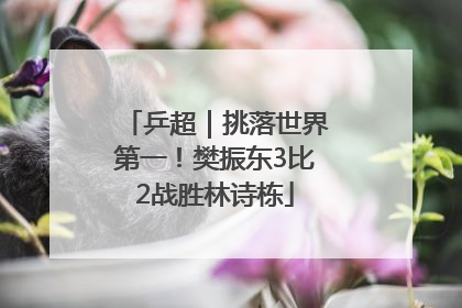 乒超｜挑落世界第一！樊振东3比2战胜林诗栋