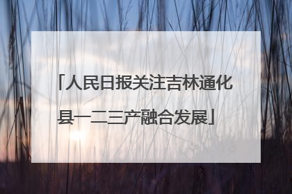 人民日报关注吉林通化县一二三产融合发展