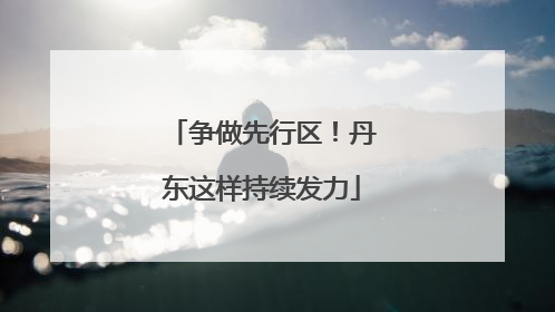 争做先行区！丹东这样持续发力