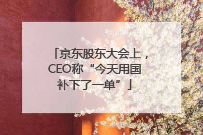 京东股东大会上，CEO称“今天用国补下了一单”