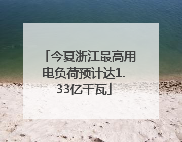 今夏浙江最高用电负荷预计达1.33亿千瓦