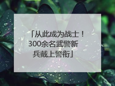 从此成为战士！300余名武警新兵戴上警衔