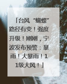 台风“蝴蝶”路径有变！强度升级！刚刚，宁波发布预警：暴雨！大暴雨！11级大风！