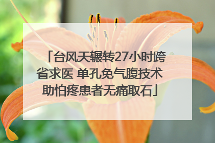 台风天辗转27小时跨省求医 单孔免气腹技术助怕疼患者无痛取石
