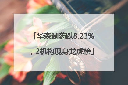 华森制药跌8.23%，2机构现身龙虎榜