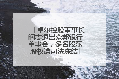 卓尔控股董事长阎志退出众邦银行董事会，多名股东股权遭司法冻结