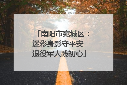 南阳市宛城区：迷彩身影守平安 退役军人践初心