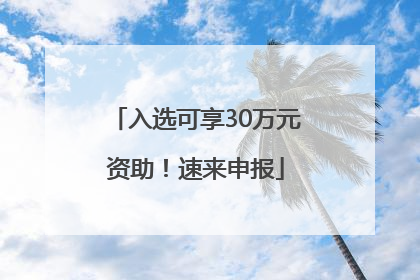 入选可享30万元资助！速来申报